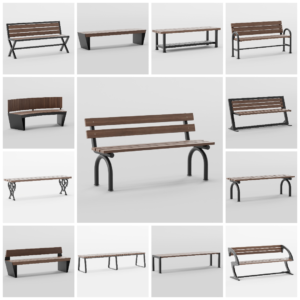 free outdoor bench urban seating models